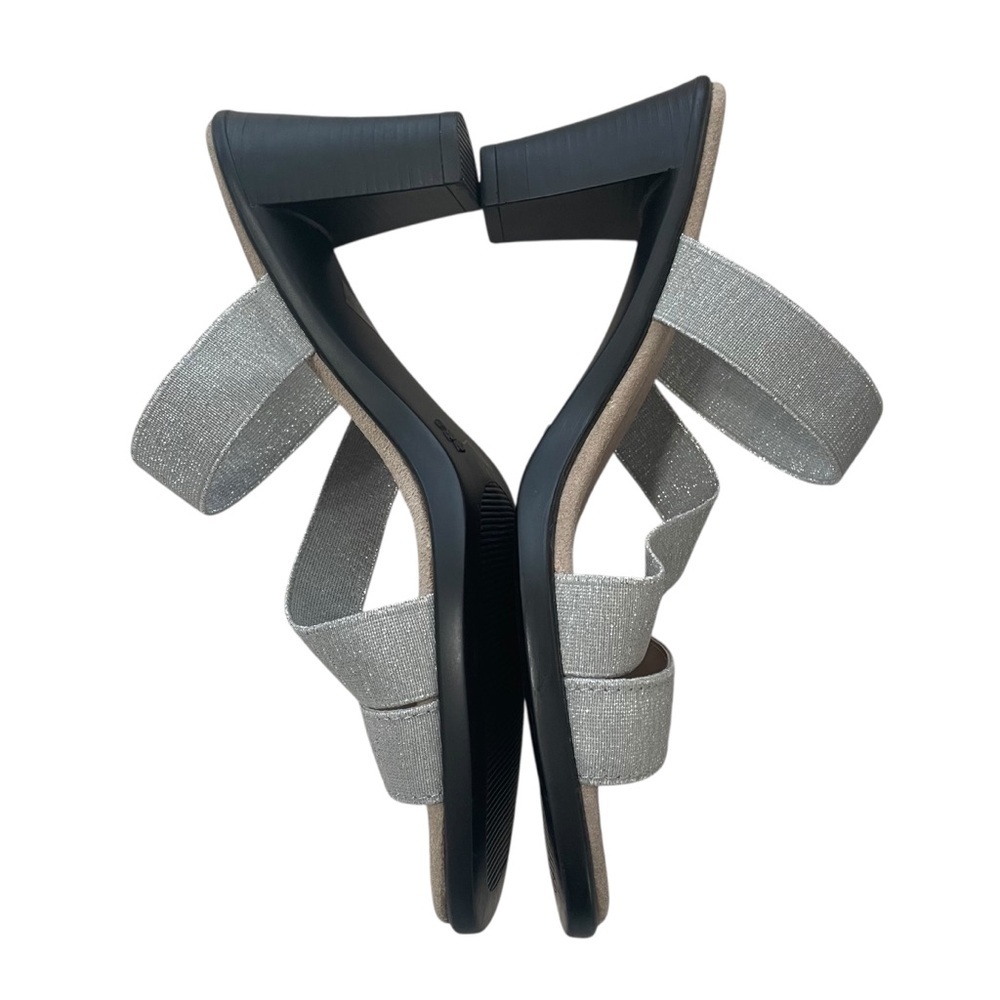 Charleston Shoe Co Jac Strappy Heel Sandal Silver Comfort Shoes Size 9 - Picture 3 of 9